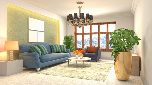 Illustration of the living room interior