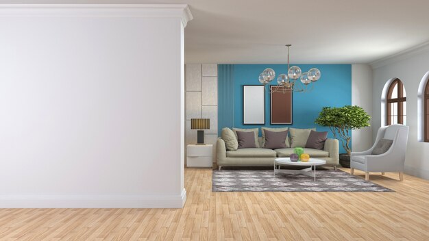 Illustration of the living room interior