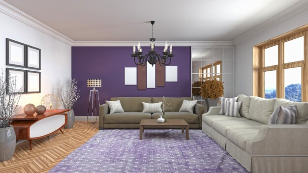 Illustration of the living room interior