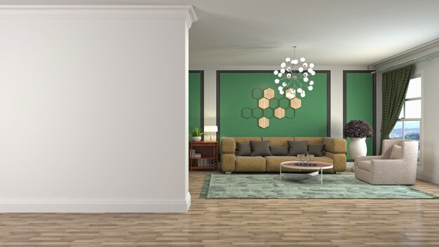 Illustration of the living room interior