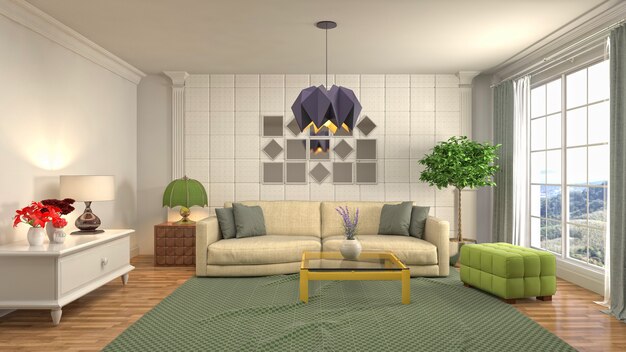 Illustration of the living room interior