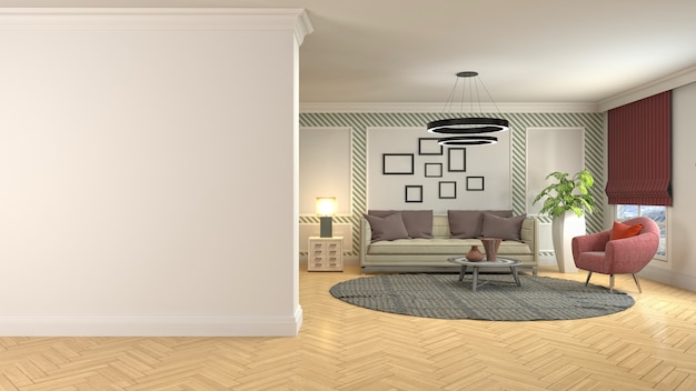 Illustration of the living room interior