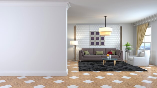 Illustration of a living room interior