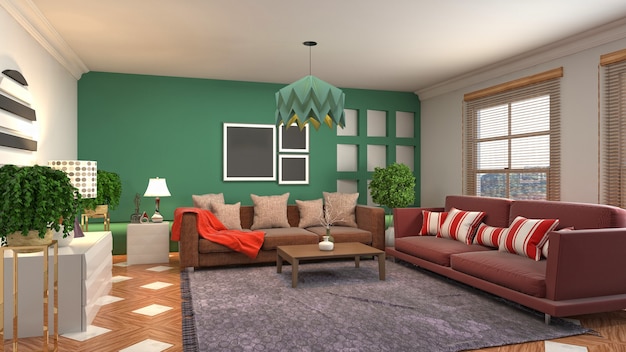 Illustration of a living room interior