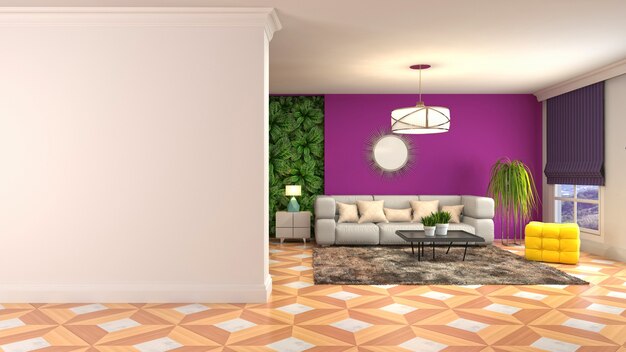 Illustration of a living room interior