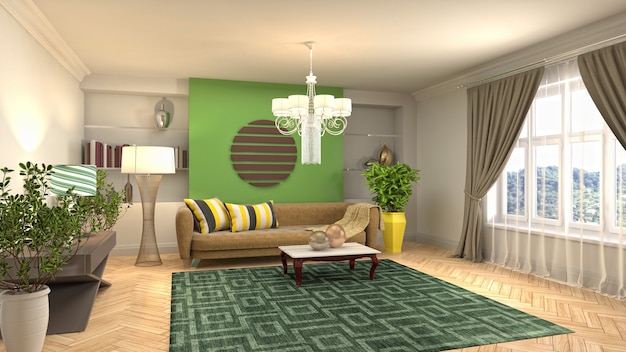 Illustration of a living room interior