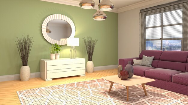 Illustration of the living room interior