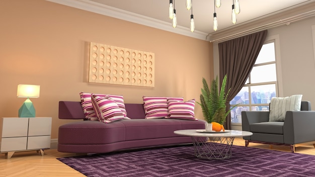 Illustration of the living room interior