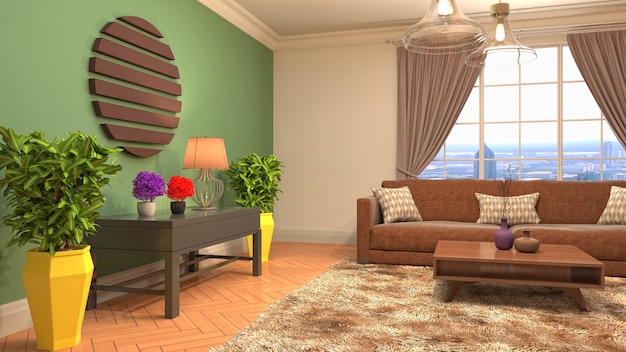 Illustration of the living room interior