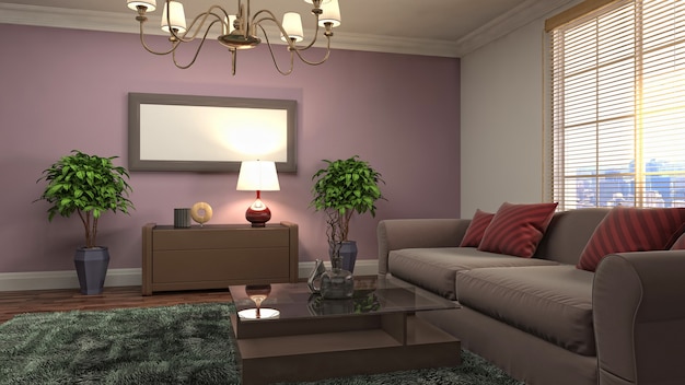 Illustration of the living room interior