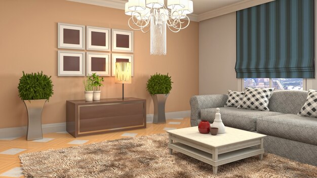 Illustration of the living room interior