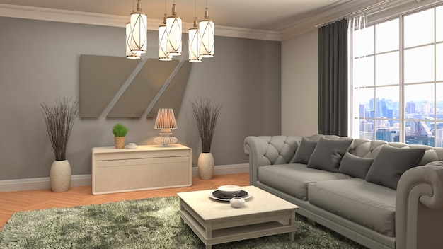 Photo illustration of the living room interior