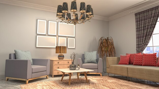 Photo illustration of the living room interior