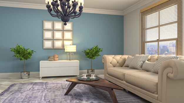 Illustration of the living room interior