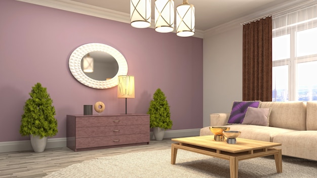 Illustration of the living room interior