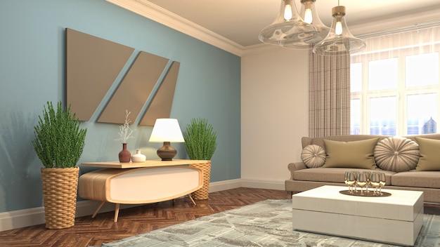 Illustration of the living room interior