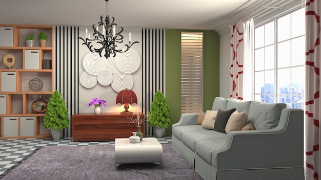 Illustration of the living room interior