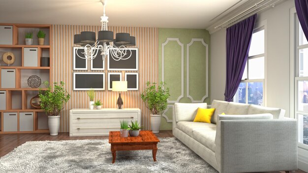 Photo illustration of the living room interior