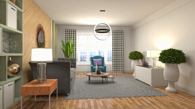 Illustration of the living room interior