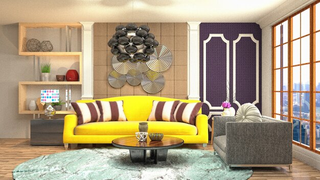 Illustration of the living room interior