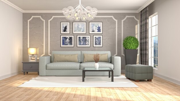 Illustration of the living room interior