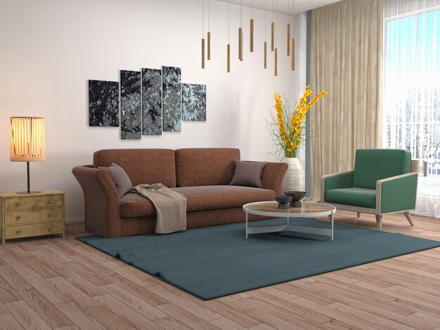 Illustration of the living room interior