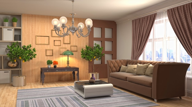 Illustration of the living room interior