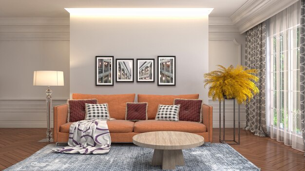 Illustration of the living room interior