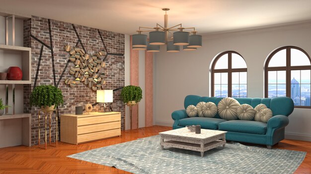 Illustration of the living room interior