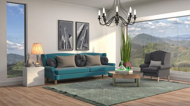 Illustration of the living room interior