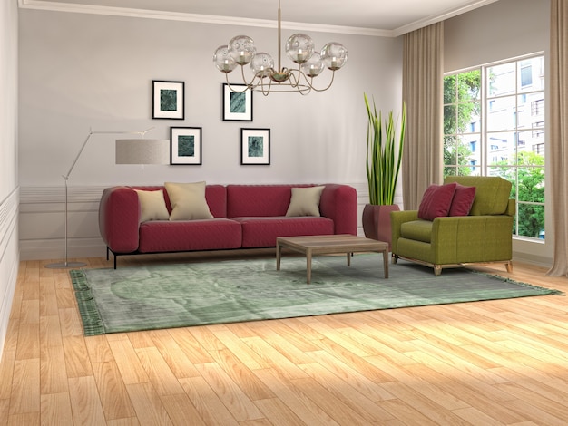 Illustration of the living room interior