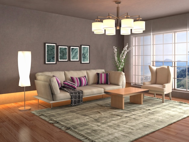 Illustration of the living room interior