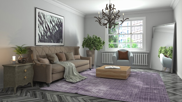 Photo illustration of the living room interior