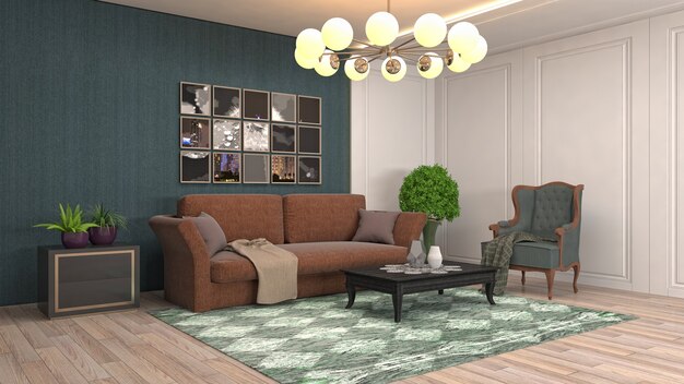 Illustration of the living room interior