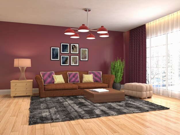 Illustration of the living room interior