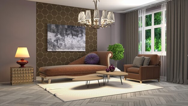 Illustration of the living room interior