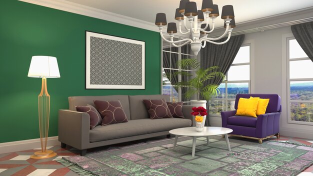 Illustration of the living room interior