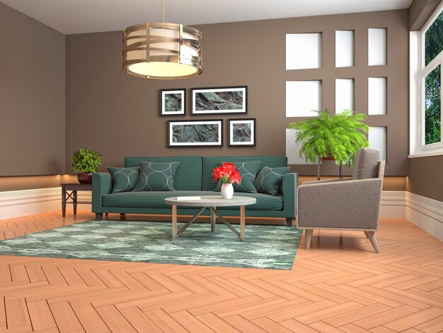 Illustration of the living room interior