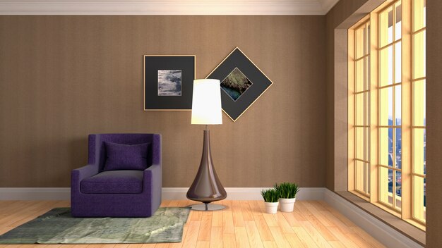 Photo illustration of the living room interior