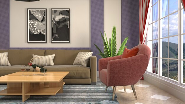 Photo illustration of the living room interior