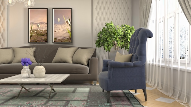 Photo illustration of the living room interior