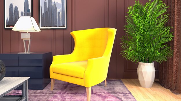 illustration of the living room interior