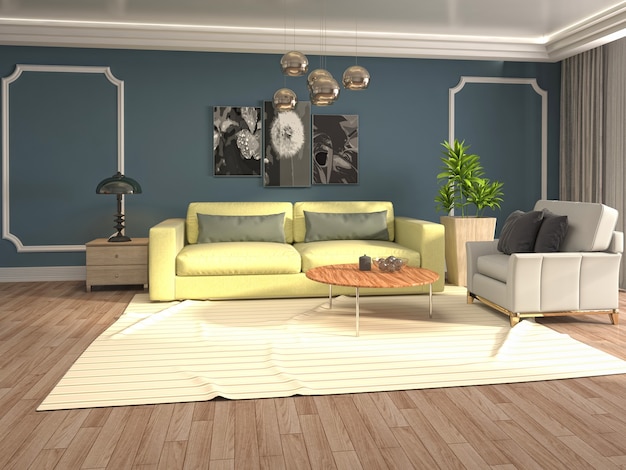 illustration of the living room interior