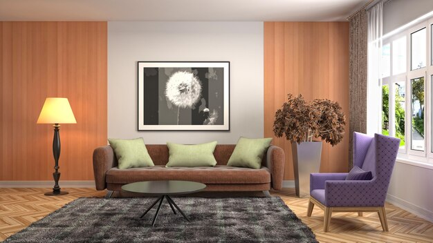 Illustration of the living room interior