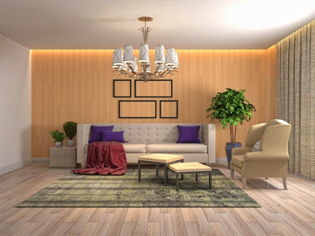 Illustration of the living room interior