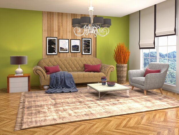 Illustration of the living room interior