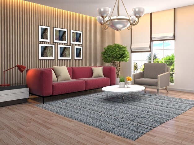 Illustration of the living room interior