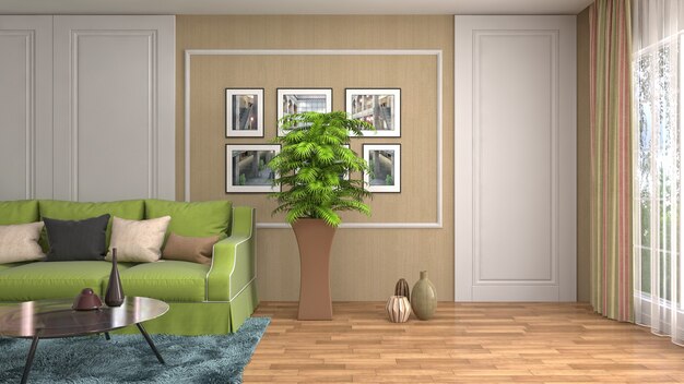 Illustration of the living room interior