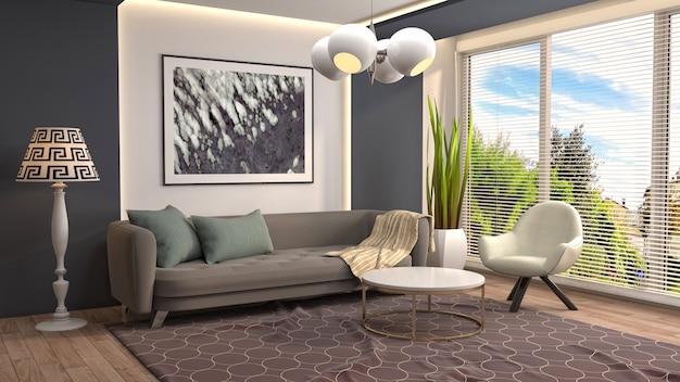 Illustration of the living room interior