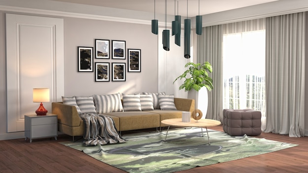 Photo illustration of the living room interior